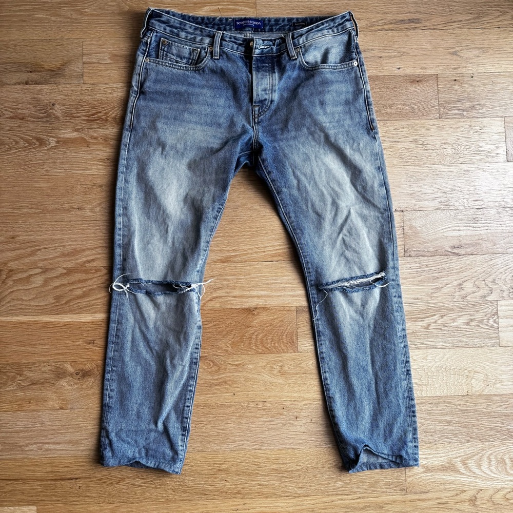 Scotch & Soda Distressed Blue Jeans